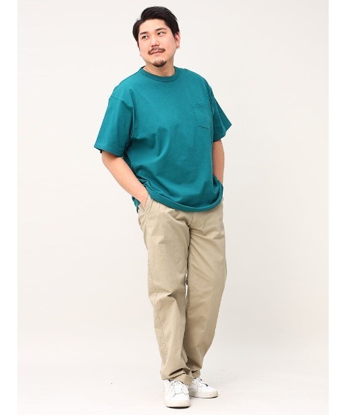 B&T CLUB(ビーティークラブ)の「大きいサイズ Tシャツ 半袖 ポケット付き ヘビーウェイト 無地 メンズ(Tシャツ/カットソー・メンズ・ブラック/ワイン/ブルー/ダークグリーン/ダークグレー/オレンジ/ネイビー/ホワイト/ダークブラウン/ベージュ/グレー/カーキ/ライトベージュ/サックスブルー・X1(3L~4L)/X2(4L~5L)/X4(8L~9L)/X3(6L~7L)/X5(9L~10L))」の15枚目の写真