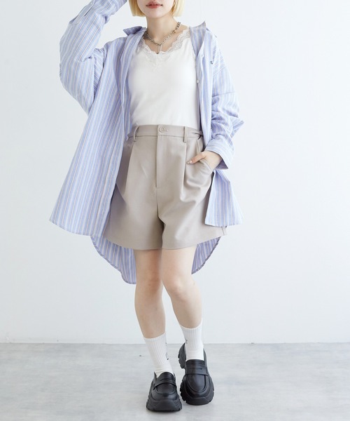 w closet(ダブルクローゼット)の「レース付カップVタンクトップ(タンクトップ・レディース・オフホワイト/ピンク系その他/ブラック/ホワイト系・FREE)」の5枚目の写真