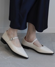 【shoes365】ポインテッド トゥ  ローヒール  メリージェーン シューズ