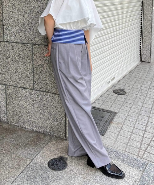 KBF（ケイビーエフ）の「WIDEベルトパンツ（その他パンツ・レディース・グレー/ブラック/ベージュ・38/36）」の14枚目の写真