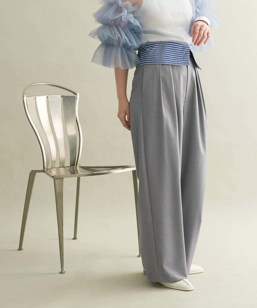 KBF（ケイビーエフ）の「WIDEベルトパンツ（その他パンツ・レディース・グレー/ブラック/ベージュ・38/36）」の16枚目の写真