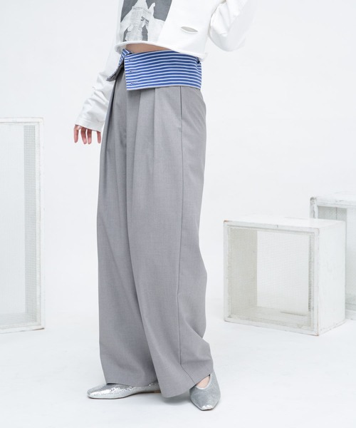 KBF（ケイビーエフ）の「WIDEベルトパンツ（その他パンツ・レディース・グレー/ブラック/ベージュ・38/36）」の11枚目の写真