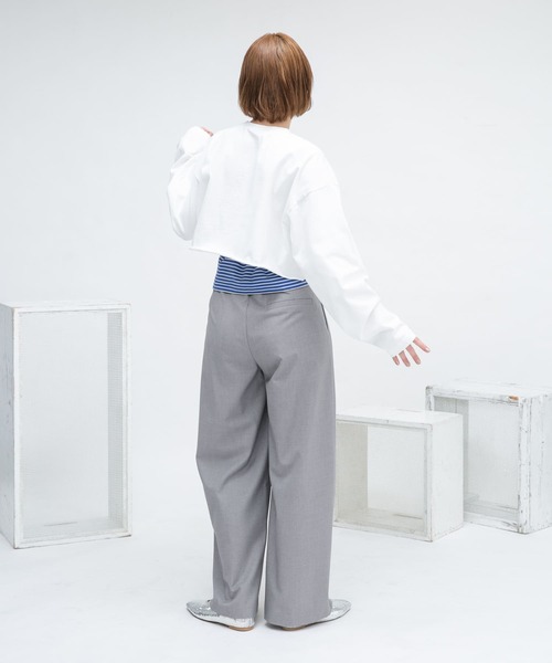 KBF（ケイビーエフ）の「WIDEベルトパンツ（その他パンツ・レディース・グレー/ブラック/ベージュ・38/36）」の6枚目の写真