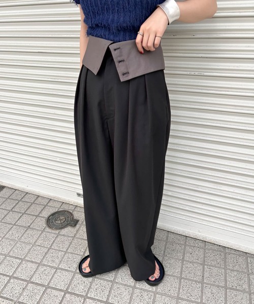 KBF（ケイビーエフ）の「WIDEベルトパンツ（その他パンツ・レディース・グレー/ブラック/ベージュ・38/36）」の7枚目の写真