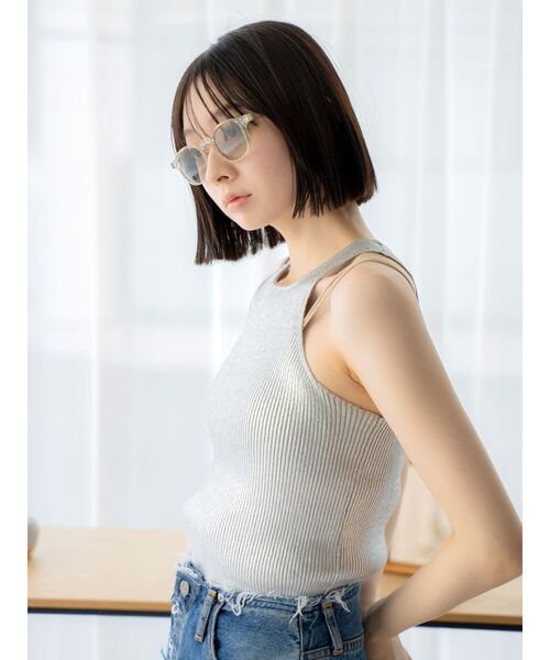 ハイストレッチアメスリニットタンク　グレー セール】アメスリニットタンクトップ（タンクトップ）｜Ungrid（アン