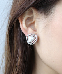 ダブルパールイヤリング【結婚式/フォーマル/デイリー】（イヤリング