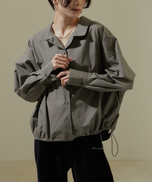SALON adam et rope'(サロン アダム エ ロペ)の「【WEB限定】シャツブルゾン/24SS(シャツ/ブラウス・レディース・チャコールグレー/オフホワイト/ベージュ系その他・FREE)」の3枚目の写真