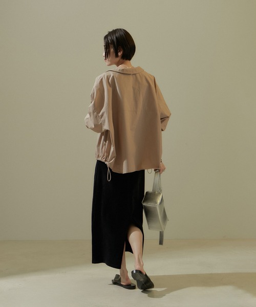 SALON adam et rope'(サロン アダム エ ロペ)の「【WEB限定】シャツブルゾン/24SS(シャツ/ブラウス・レディース・チャコールグレー/オフホワイト/ベージュ系その他・FREE)」の6枚目の写真