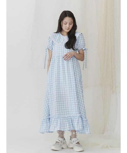merry jenny（メリージェニー）の「ギンガムリボンワンピース（ワンピース・レディース・ブルー/ブラック/ピンク/グリーン・FREE）」の10枚目の写真