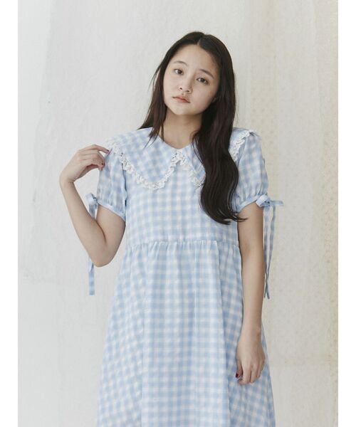 大人気完売品♡ merryjenny♡ ギンガムリボンワンピース ピンク ♡ merry jenny（メリージェニー）の「ギンガムリボンワンピース