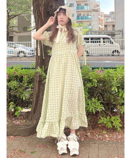 merry jenny（メリージェニー）の「ギンガムリボンワンピース