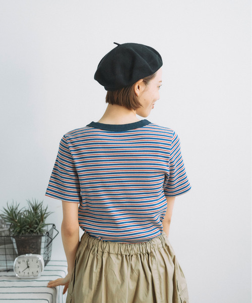 PAR ICI（パーリッシィ）の「ランダムテレコボーダー 半袖Tシャツ（Tシャツ/カットソー・レディース・ブルー/アイボリー・FREE）」の14枚目の写真