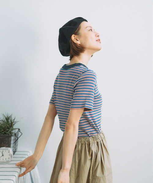 PAR ICI（パーリッシィ）の「ランダムテレコボーダー 半袖Tシャツ（Tシャツ/カットソー・レディース・ブルー/アイボリー・FREE）」の15枚目の写真