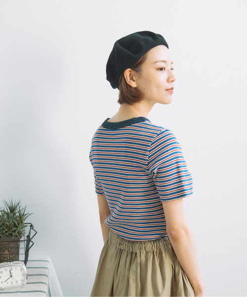 PAR ICI（パーリッシィ）の「ランダムテレコボーダー 半袖Tシャツ（Tシャツ/カットソー・レディース・ブルー/アイボリー・FREE）」の12枚目の写真