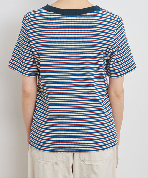 PAR ICI（パーリッシィ）の「ランダムテレコボーダー 半袖Tシャツ（Tシャツ/カットソー・レディース・ブルー/アイボリー・FREE）」の3枚目の写真