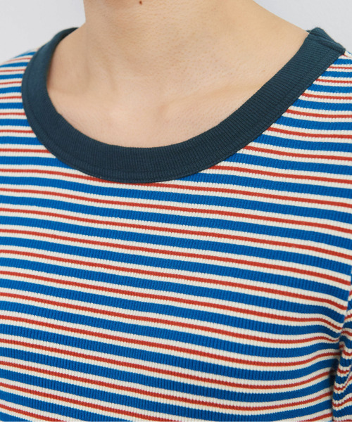 PAR ICI（パーリッシィ）の「ランダムテレコボーダー 半袖Tシャツ（Tシャツ/カットソー・レディース・ブルー/アイボリー・FREE）」の4枚目の写真