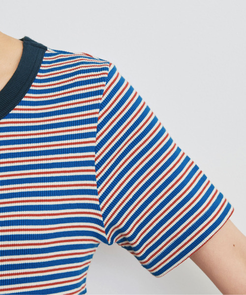 PAR ICI（パーリッシィ）の「ランダムテレコボーダー 半袖Tシャツ（Tシャツ/カットソー・レディース・ブルー/アイボリー・FREE）」の5枚目の写真