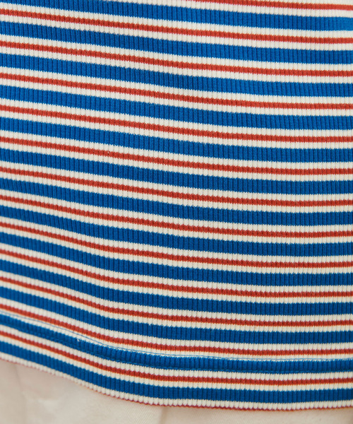 PAR ICI（パーリッシィ）の「ランダムテレコボーダー 半袖Tシャツ（Tシャツ/カットソー・レディース・ブルー/アイボリー・FREE）」の6枚目の写真