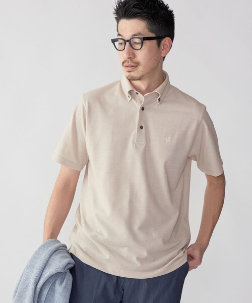 SHIPS（シップス）の「【WEB限定】SHIPS:〈吸水速乾〉ドライピケ ワンポイント ロゴ ボタンダウン ポロシャツ（ポロシャツ・メンズ・ブラック/ベージュ/ネイビー/ロイヤルブルー/ダークグレー/ブラウン/グレー・SMALL/MEDIUM/LARGE/X-LARGE）」の6枚目の写真