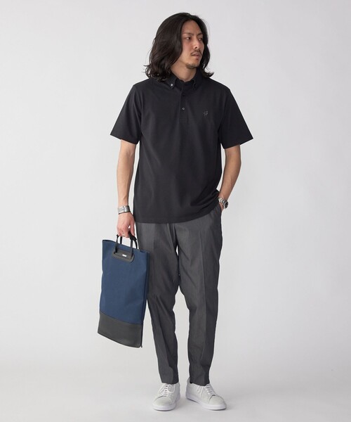 SHIPS（シップス）の「【WEB限定】SHIPS:〈吸水速乾〉ドライピケ ワンポイント ロゴ ボタンダウン ポロシャツ（ポロシャツ・メンズ・ブラック/ベージュ/ネイビー/ロイヤルブルー/ダークグレー/ブラウン/グレー・SMALL/MEDIUM/LARGE/X-LARGE）」の9枚目の写真