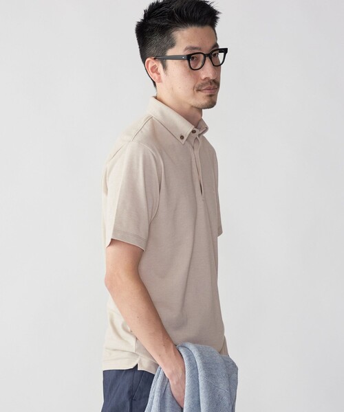 SHIPS（シップス）の「【WEB限定】SHIPS:〈吸水速乾〉ドライピケ ワンポイント ロゴ ボタンダウン ポロシャツ（ポロシャツ・メンズ・ブラック/ベージュ/ネイビー/ロイヤルブルー/ダークグレー/ブラウン/グレー・SMALL/MEDIUM/LARGE/X-LARGE）」の20枚目の写真