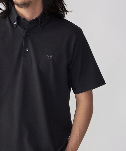 WEB限定】SHIPS:〈吸水速乾〉ドライピケ ワンポイント ロゴ ボタン