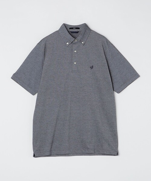 WEB限定】SHIPS:〈吸水速乾〉ドライピケ ワンポイント ロゴ ボタン