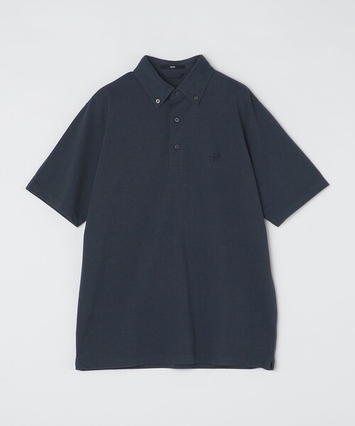 WEB限定】SHIPS:〈吸水速乾〉ドライピケ ワンポイント ロゴ ボタン