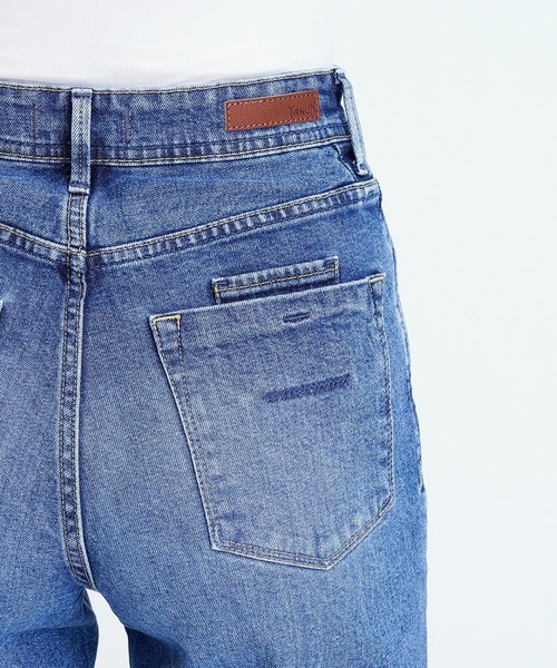 YANUK(ヤヌーク)の「ボーイズストレート"LEA"(デニムパンツ・レディース・ブルー・21inch/22inch/23inch/24inch/25inch/26inch/27inch)」の9枚目の写真