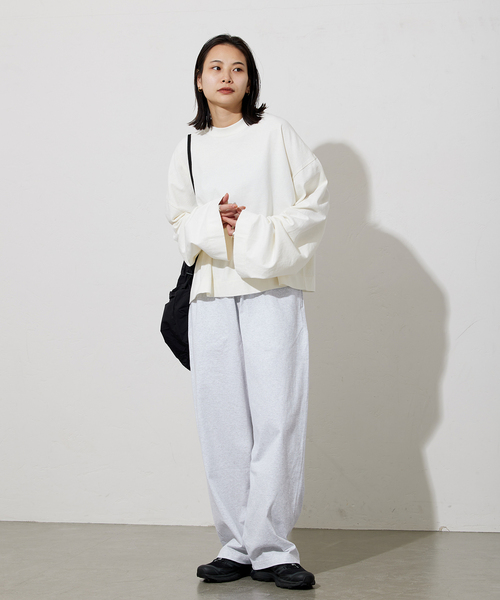 ALORE（アローレ）の「《別注》【ALORE/アローレ】*JS ボタニカルダイロングTシャツ（Tシャツ/カットソー・レディース・ブラック系その他/サックスブルー/ホワイト系その他/キャメル・FREE）」の7枚目の写真