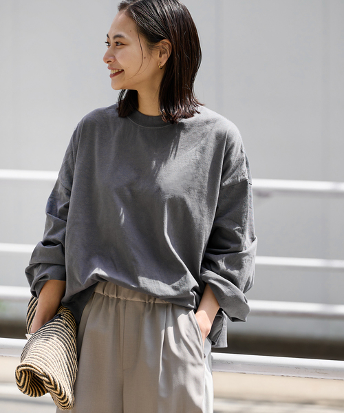 ALORE（アローレ）の「《別注》【ALORE/アローレ】*JS ボタニカルダイロングTシャツ（Tシャツ/カットソー・レディース・ブラック系その他/サックスブルー/ホワイト系その他/キャメル・FREE）」の11枚目の写真