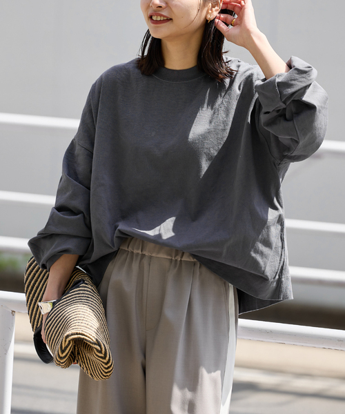 ALORE（アローレ）の「《別注》【ALORE/アローレ】*JS ボタニカルダイロングTシャツ（Tシャツ/カットソー・レディース・ブラック系その他/サックスブルー/ホワイト系その他/キャメル・FREE）」の12枚目の写真