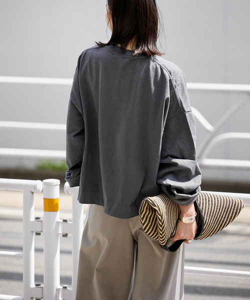 ALORE（アローレ）の「《別注》【ALORE/アローレ】*JS ボタニカルダイロングTシャツ（Tシャツ/カットソー・レディース・ブラック系その他/サックスブルー/ホワイト系その他/キャメル・FREE）」の14枚目の写真