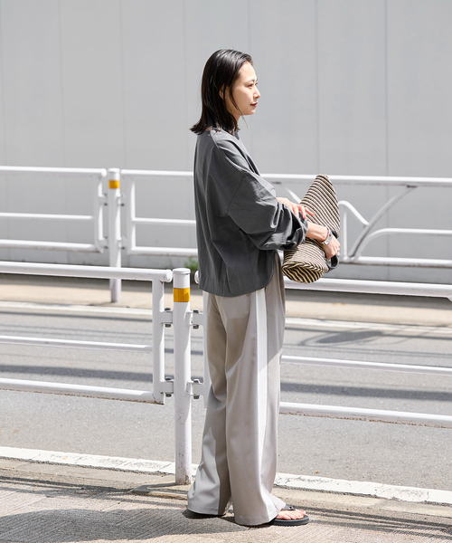 ALORE（アローレ）の「《別注》【ALORE/アローレ】*JS ボタニカルダイロングTシャツ（Tシャツ/カットソー・レディース・ブラック系その他/サックスブルー/ホワイト系その他/キャメル・FREE）」の15枚目の写真