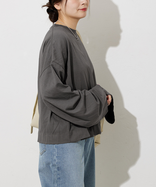 ALORE（アローレ）の「《別注》【ALORE/アローレ】*JS ボタニカルダイロングTシャツ（Tシャツ/カットソー・レディース・ブラック系その他/サックスブルー/ホワイト系その他/キャメル・FREE）」の17枚目の写真