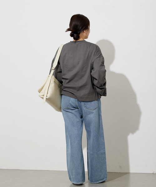 ALORE（アローレ）の「《別注》【ALORE/アローレ】*JS ボタニカルダイロングTシャツ（Tシャツ/カットソー・レディース・ブラック系その他/サックスブルー/ホワイト系その他/キャメル・FREE）」の18枚目の写真