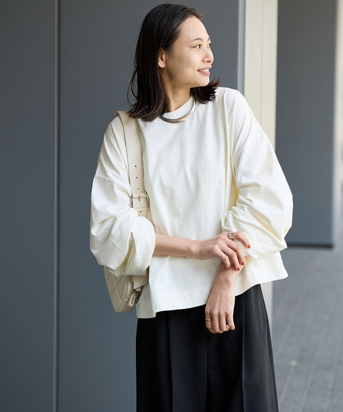 ALORE（アローレ）の「《別注》【ALORE/アローレ】*JS ボタニカルダイロングTシャツ（Tシャツ/カットソー・レディース・ブラック系その他/サックスブルー/ホワイト系その他/キャメル・FREE）」の19枚目の写真