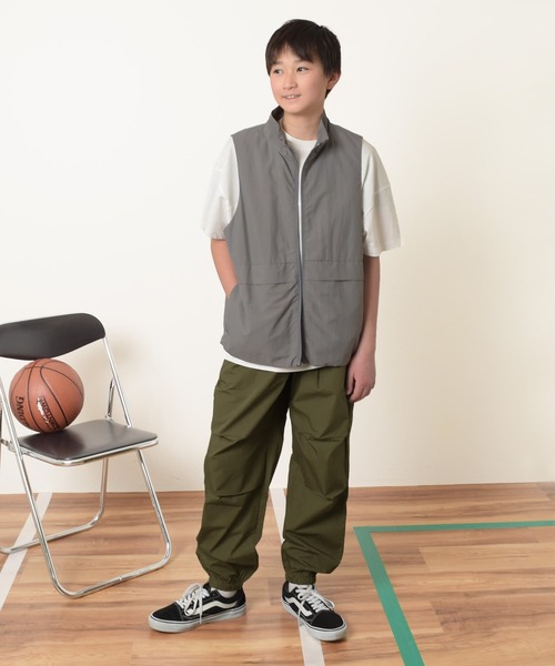 GLAZOS（グラソス）の「【セットアップ対応】タイプライター・パラシュートパンツ（その他パンツ・キッズ・ベージュ/ネイビー/カーキ・140cm/150cm/160cm/170cm）」の4枚目の写真