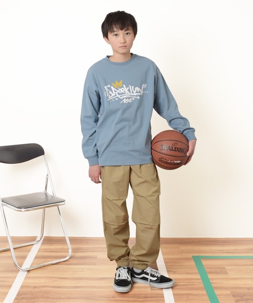 GLAZOS（グラソス）の「【セットアップ対応】タイプライター・パラシュートパンツ（その他パンツ・キッズ・ベージュ/ネイビー/カーキ・140cm/150cm/160cm/170cm）」の5枚目の写真
