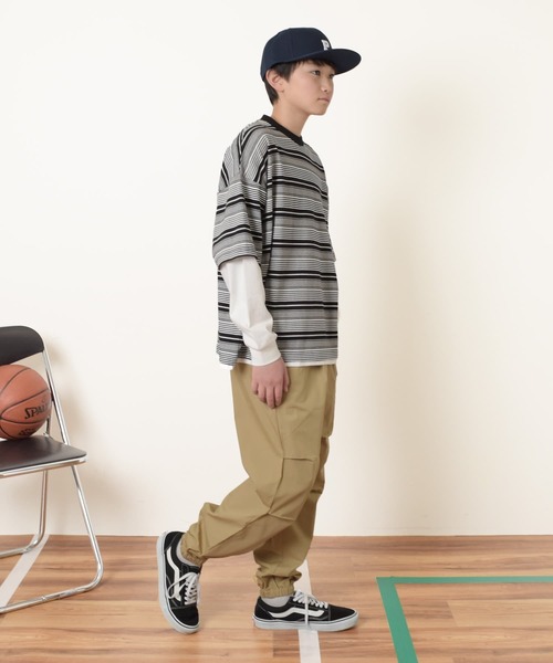 GLAZOS（グラソス）の「【セットアップ対応】タイプライター・パラシュートパンツ（その他パンツ・キッズ・ベージュ/ネイビー/カーキ・140cm/150cm/160cm/170cm）」の6枚目の写真