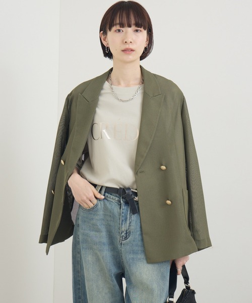 Dignite collier メッシュダブルジャケット（テーラード