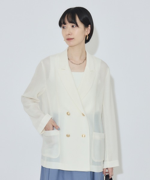 Dignite collier メッシュダブルジャケット（テーラードジャケット
