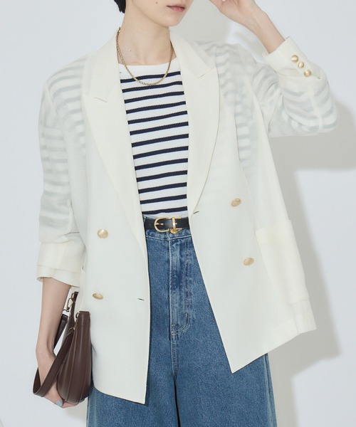 Dignite collier メッシュダブルジャケット（テーラードジャケット