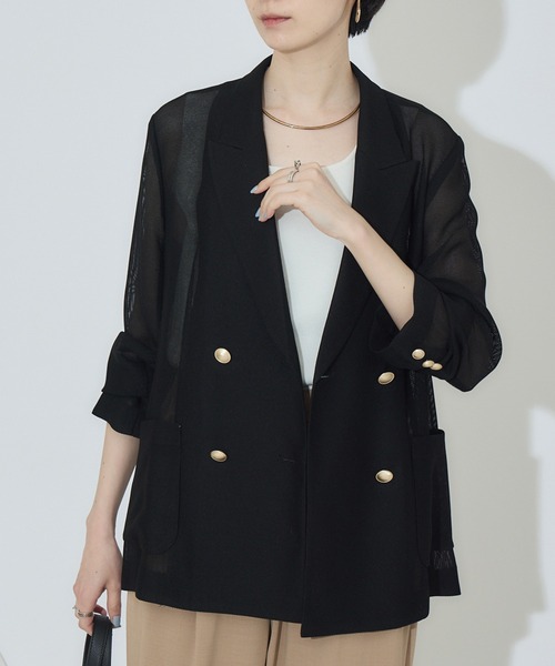 Dignite collier ディニテコリエ　メッシュダブルジャケット　新品 Dignite collier メッシュダブルジャケット（テーラードジャケット