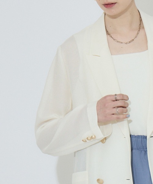 Dignite collier メッシュダブルジャケット（テーラードジャケット