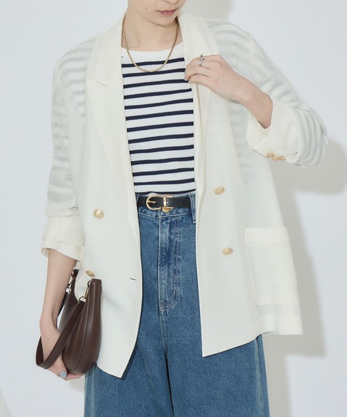 Dignite collier メッシュダブルジャケット（テーラードジャケット