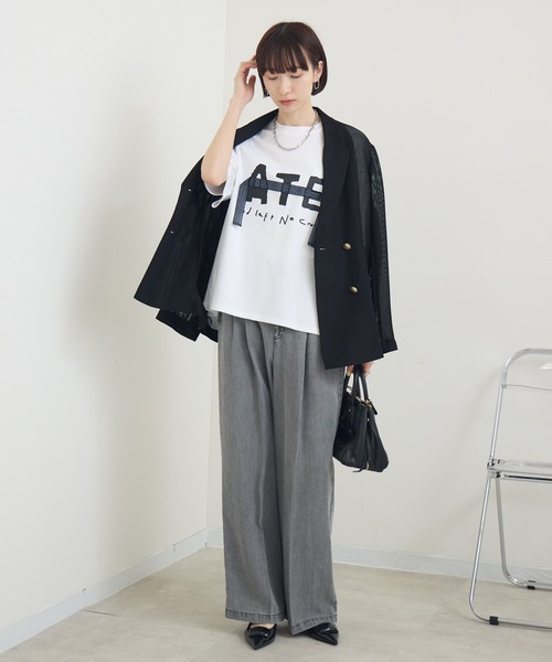 Dignite collier（ディニテコリエ）の「Dignite collier メッシュダブルジャケット（テーラードジャケット・レディース・ブラック/ベージュ/カーキ・FREE）」の19枚目の写真