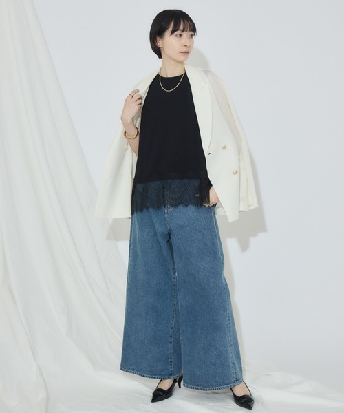 Dignite collier メッシュダブルジャケット（テーラードジャケット