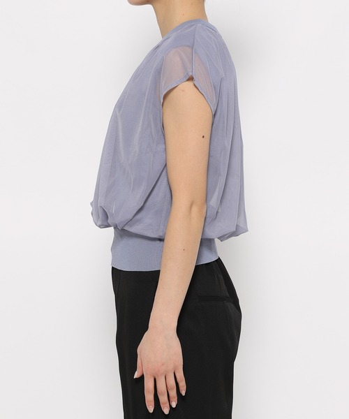 mysty woman(ミスティウーマン)の「チュールレイヤードニットプルオーバー 116897(Tシャツ/カットソー・レディース・グレイッシュブルー/オフホワイト/ブラック・FREE)」の19枚目の写真