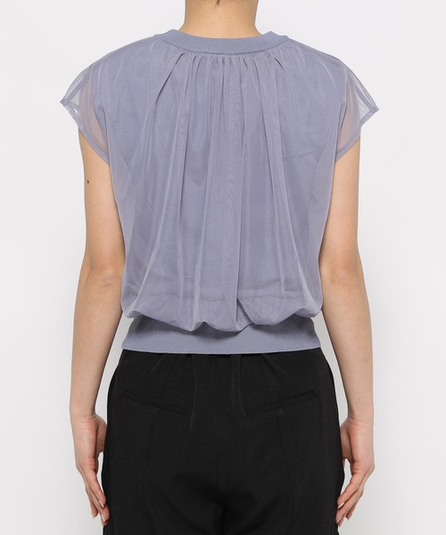 mysty woman(ミスティウーマン)の「チュールレイヤードニットプルオーバー 116897(Tシャツ/カットソー・レディース・グレイッシュブルー/オフホワイト/ブラック・FREE)」の20枚目の写真